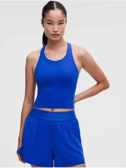 Lululemon Blue Racerback Cropped Athletic Tank Top Size 4